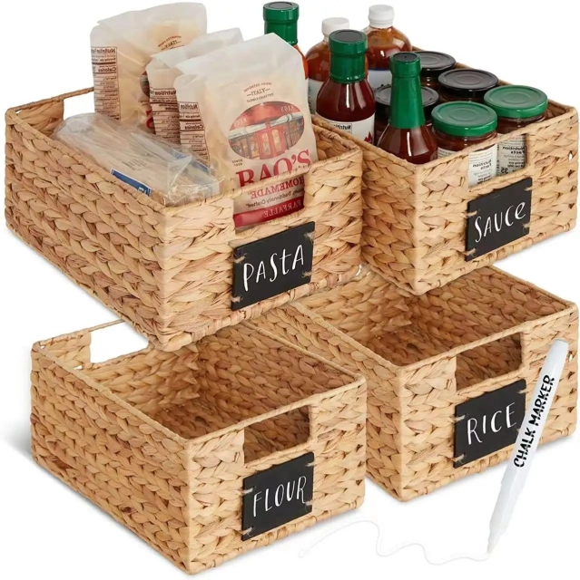 Natural  customized water-hyacinth  baskets with handles