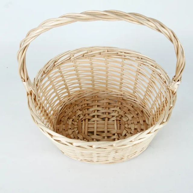 Natural willow storage basket with handles customized gift baskets set of 3 wicker Christmas basket