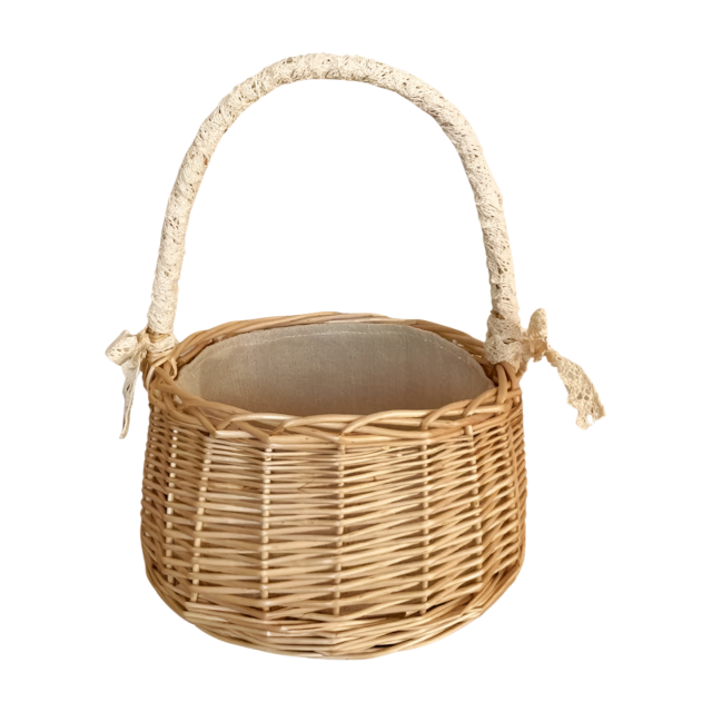 Handcrafted Wicker Easter Basket with Handle – Perfect for Egg&Candys