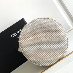 CELINE TEEN striped drawstring bag