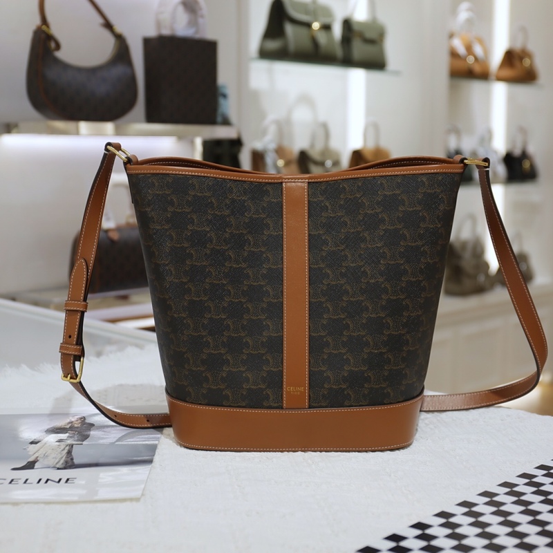 CELINE Medium logo printed bucket bag