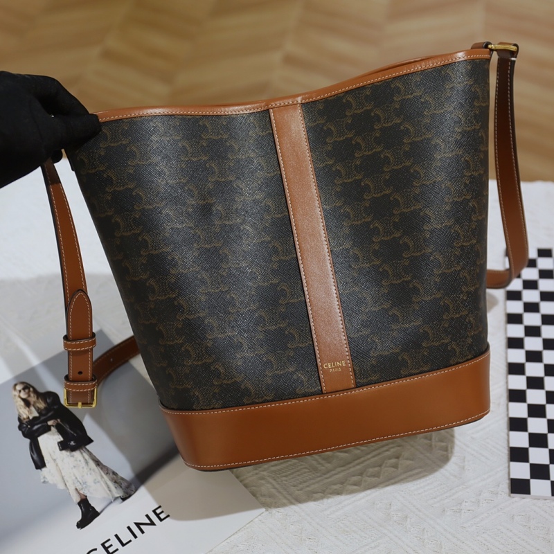CELINE Medium logo printed bucket bag