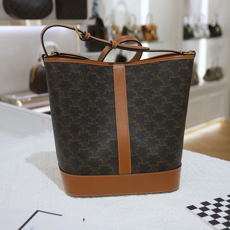 CELINE Medium logo printed bucket bag