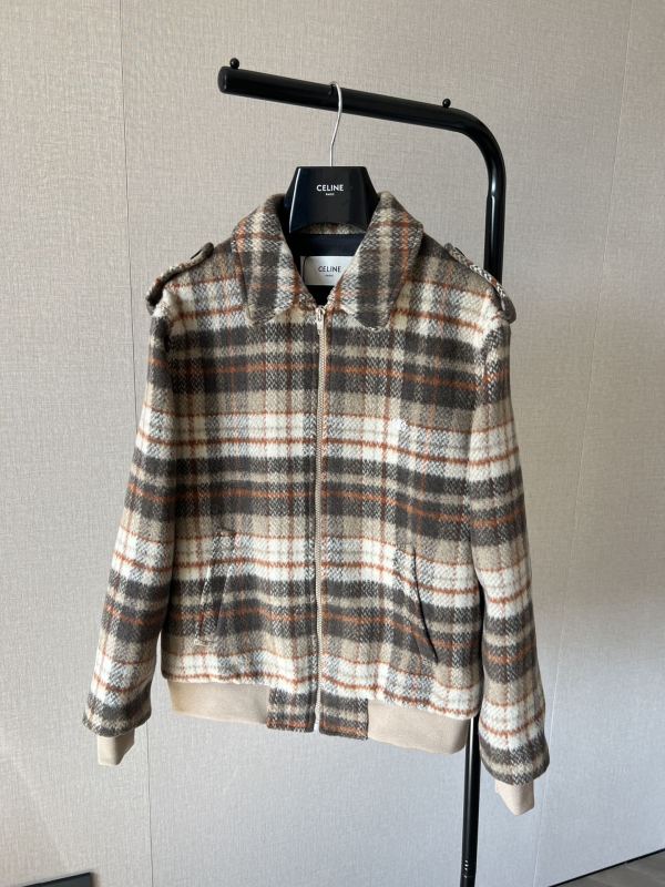 CELINE Wool plaid jacket