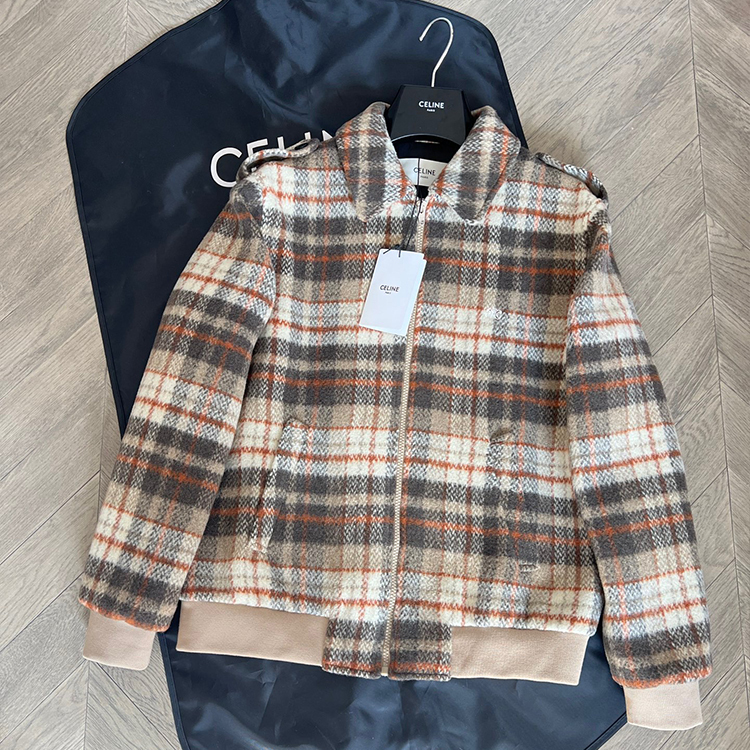 CELINE Wool plaid jacket
