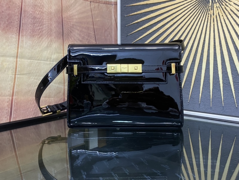 YSL MANHATTAN Small Lacquer Leather Shoulder Bag