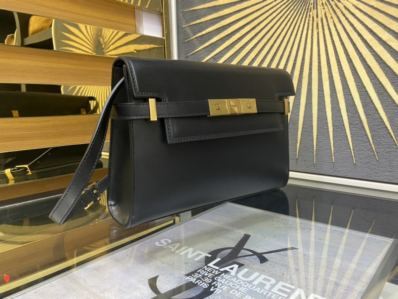 YSL MANHATTAN Crocodile Pattern Small Shoulder Bag
