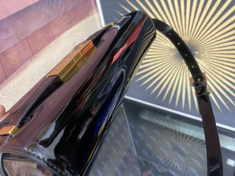 YSL MANHATTAN Small Lacquer Leather Shoulder Bag