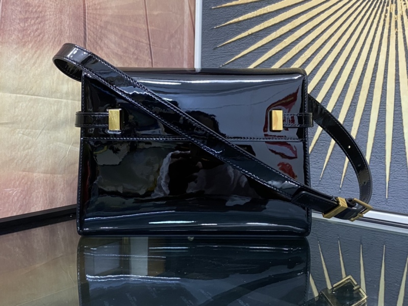 YSL MANHATTAN Small Lacquer Leather Shoulder Bag