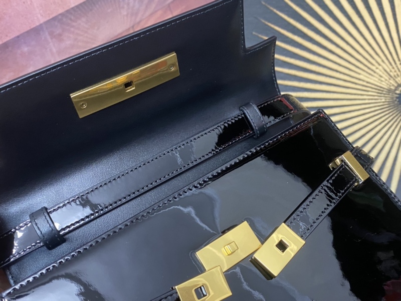 YSL MANHATTAN Small Lacquer Leather Shoulder Bag