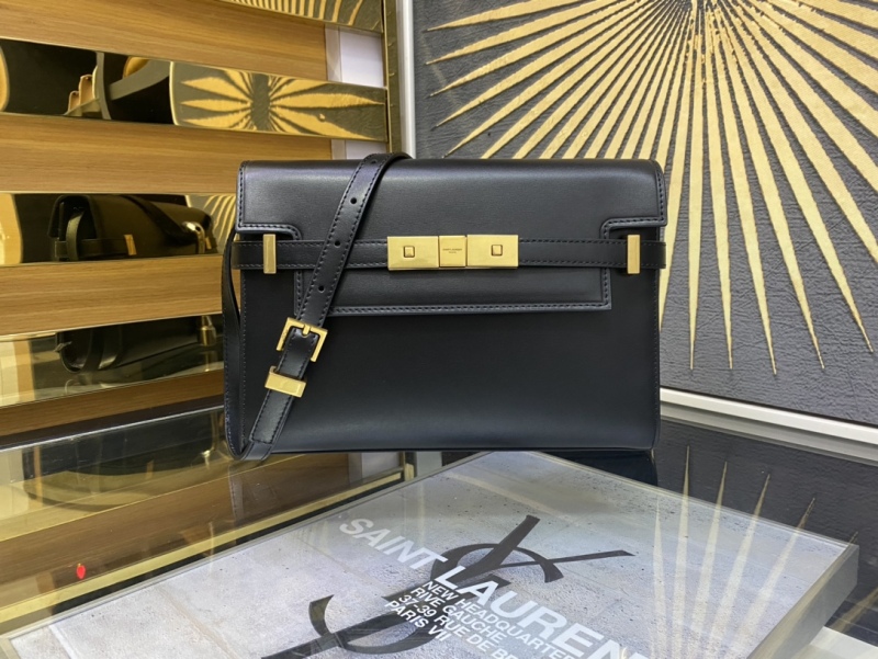 YSL MANHATTAN Crocodile Pattern Small Shoulder Bag