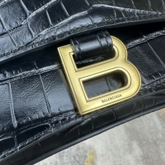 BALENCIAGA LECRUSH Small Crocodile Embossed Chain Bag