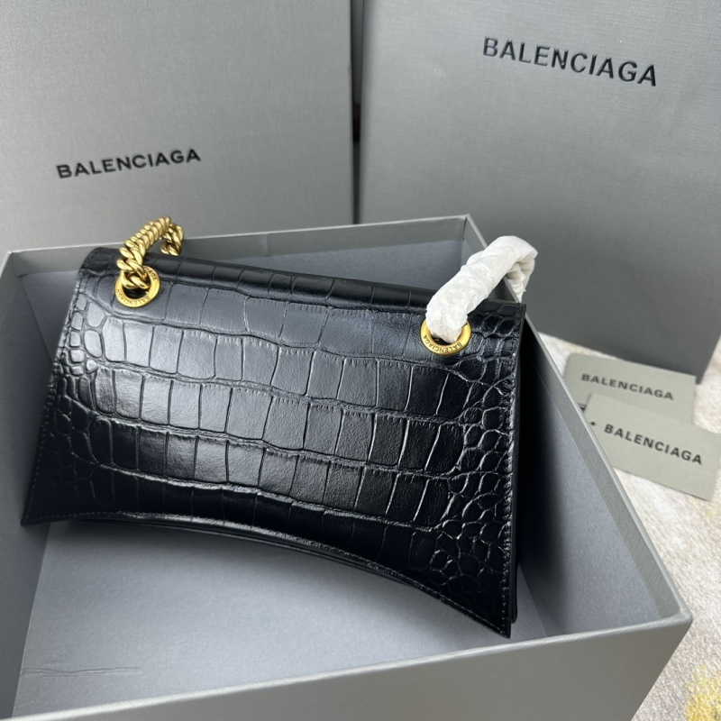 BALENCIAGA LECRUSH Small Crocodile Embossed Chain Bag