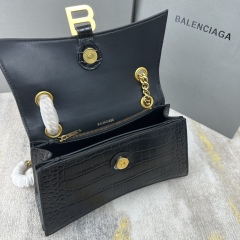 BALENCIAGA LECRUSH Small Crocodile Embossed Chain Bag