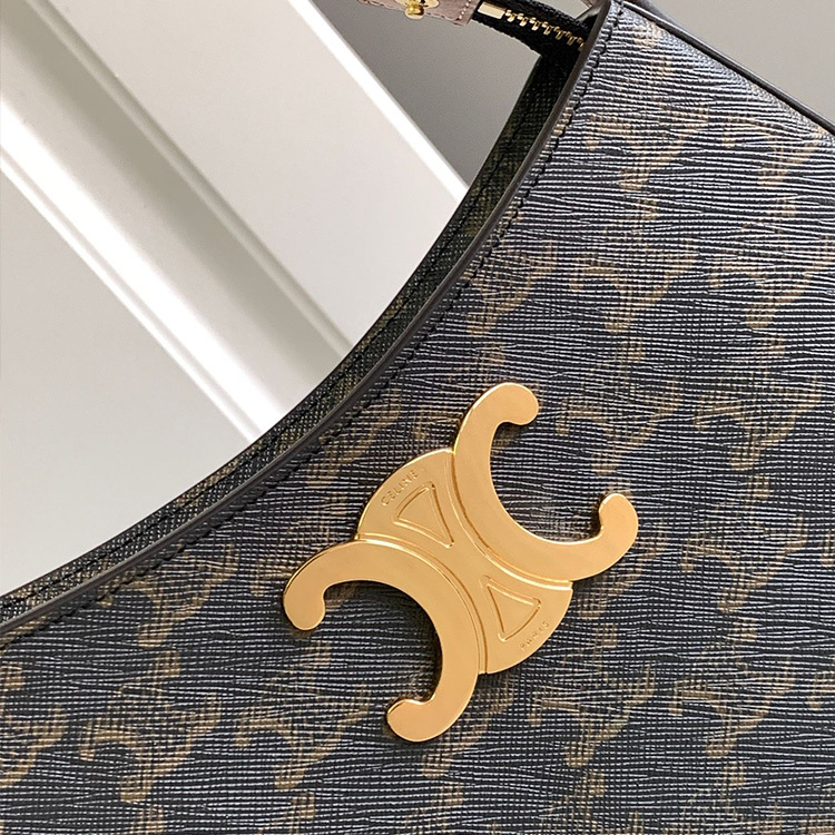 CELINE TILLY medium logo printed cow leather handbag