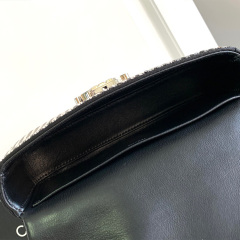 CELINE CLAUDE striped sequin chain shoulder bag