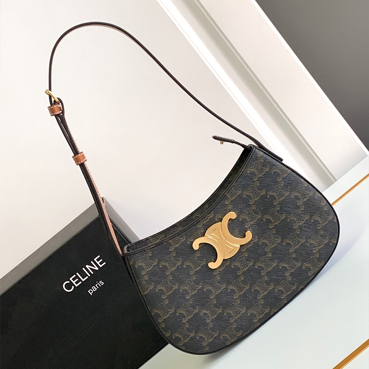 CELINE TILLY medium logo printed cow leather handbag
