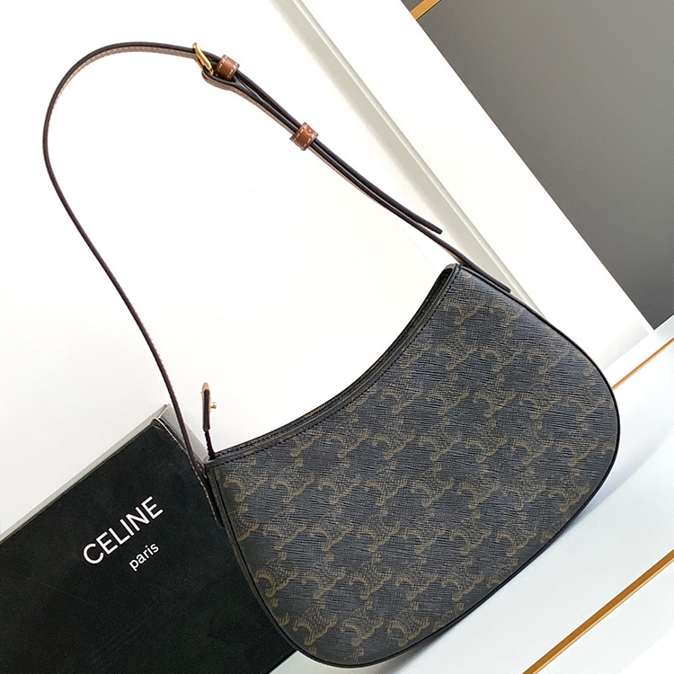 CELINE TILLY medium logo printed cow leather handbag