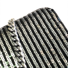 CELINE CLAUDE striped sequin chain shoulder bag