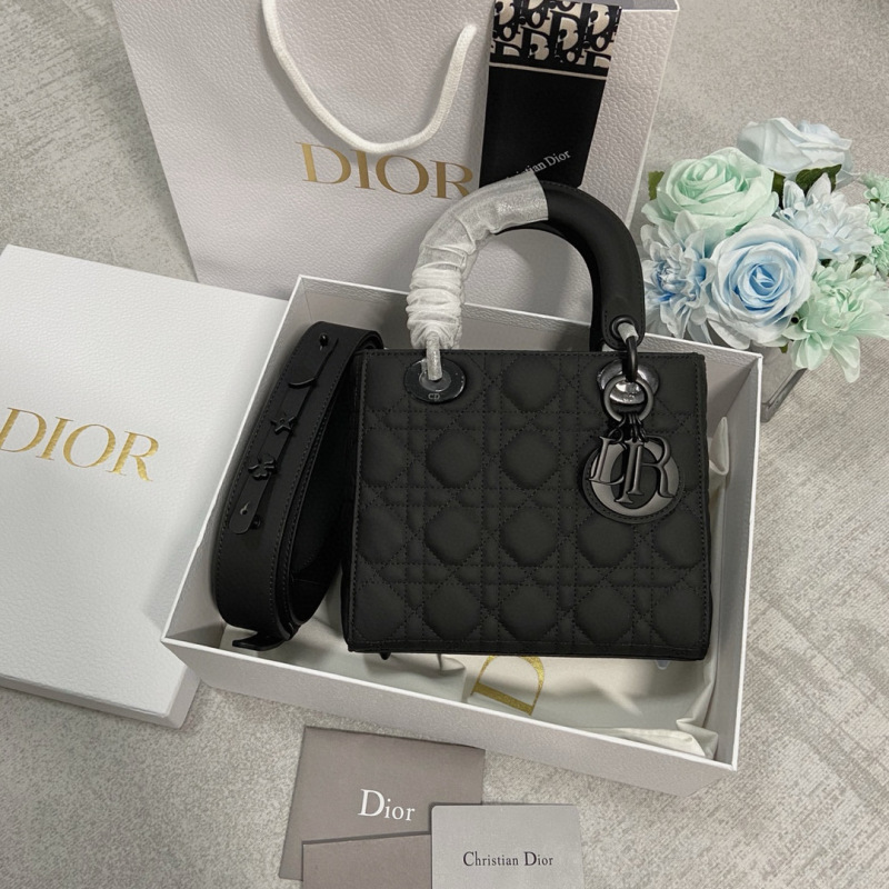 Small Size Lady Dior My ABCDior Frosted cowhide Handbag 20CM