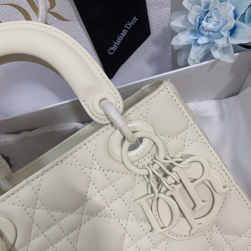 Small Size Lady Dior My ABCDior Frosted cowhide Handbag 20CM