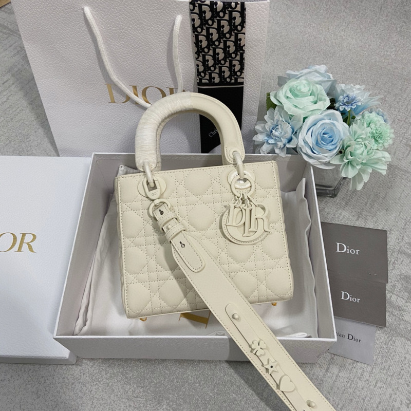Small Size Lady Dior My ABCDior Frosted cowhide Handbag 20CM