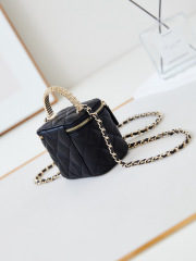 24B limited edition diamond handle long box bag makeup diagonal bag with diamond handle lambskin.