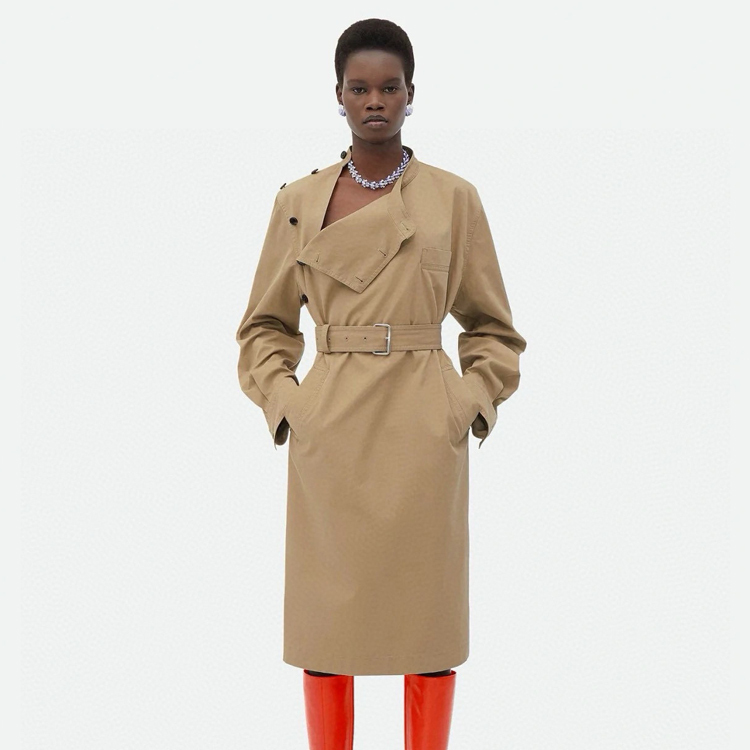 BV Stand collar irregular buttoned jacket