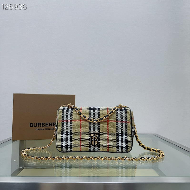 BURBERRY Vintage plaid Lola series large bag