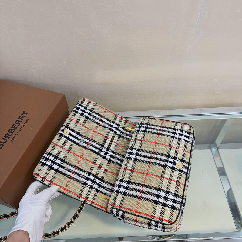 BURBERRY Vintage plaid Lola series large bag