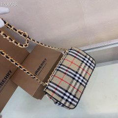 BURBERRY Vintage plaid Lola series large bag