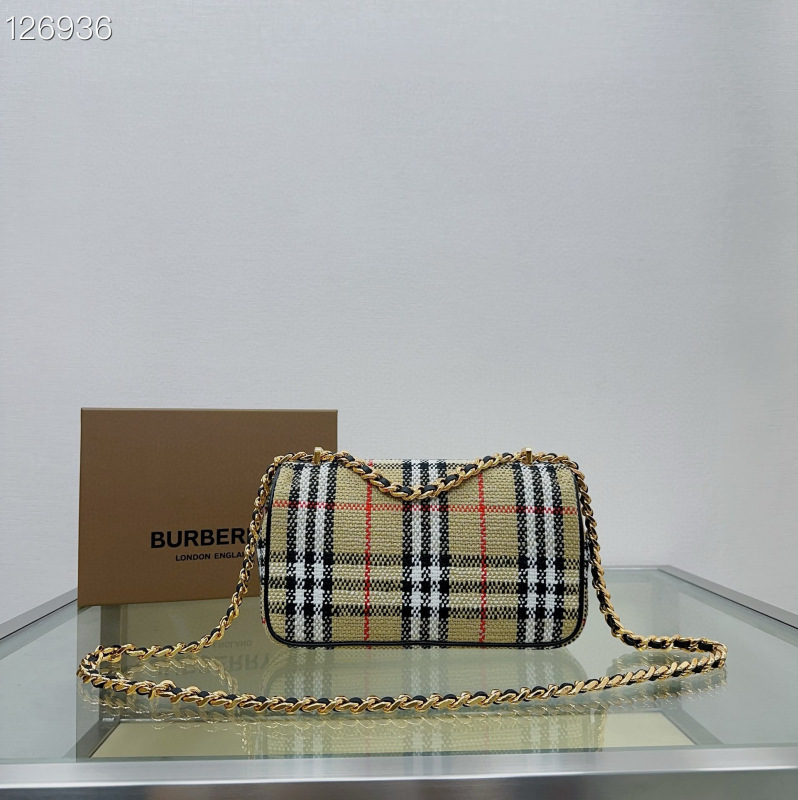 BURBERRY Vintage plaid Lola series large bag