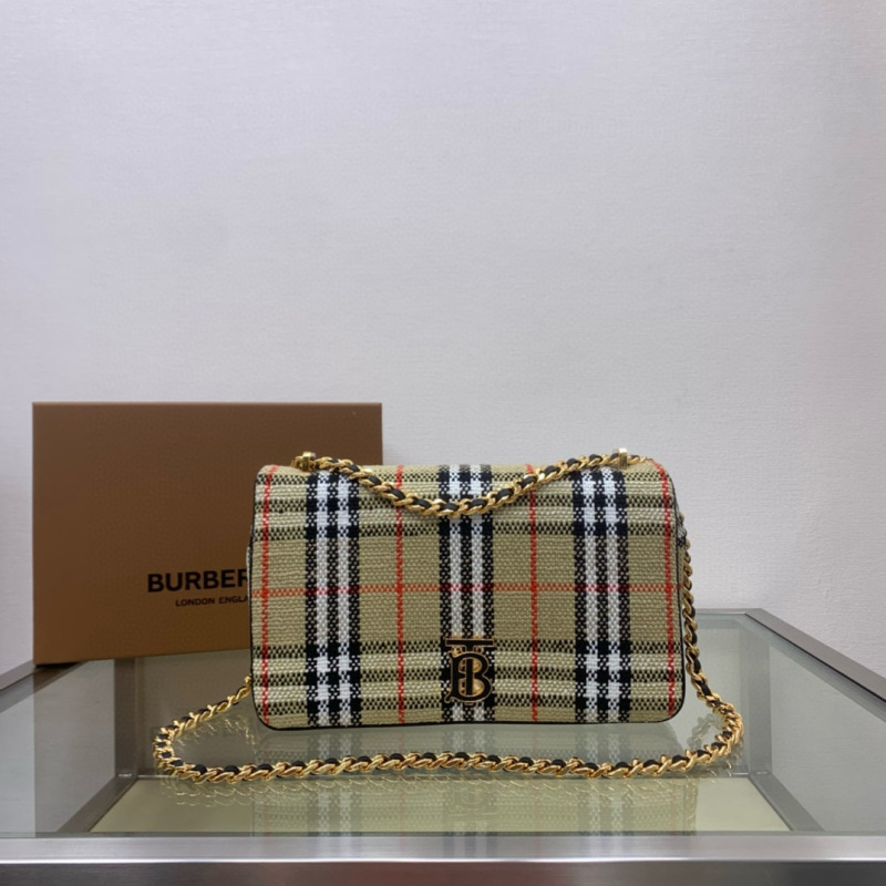 BURBERRY Vintage plaid Lola series large bag