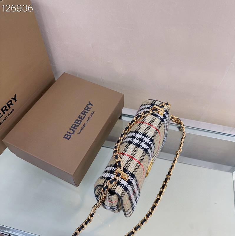 BURBERRY Vintage plaid Lola series large bag