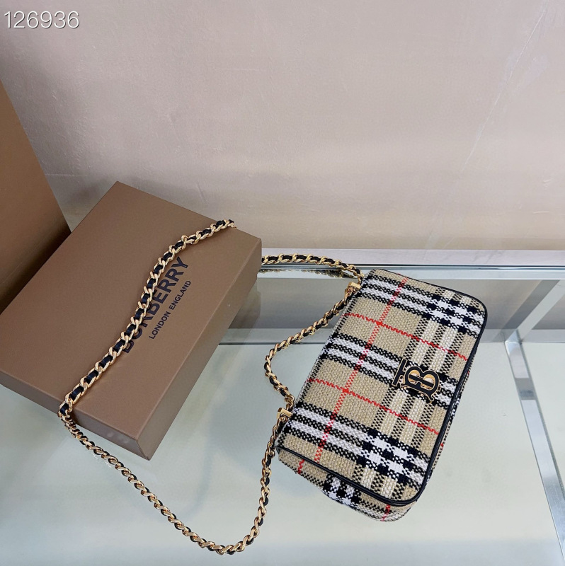 BURBERRY Vintage plaid Lola series large bag