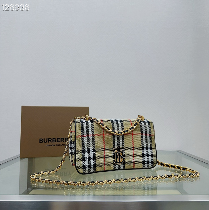 BURBERRY Vintage plaid Lola series large bag