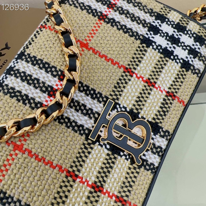 BURBERRY Vintage plaid Lola series large bag
