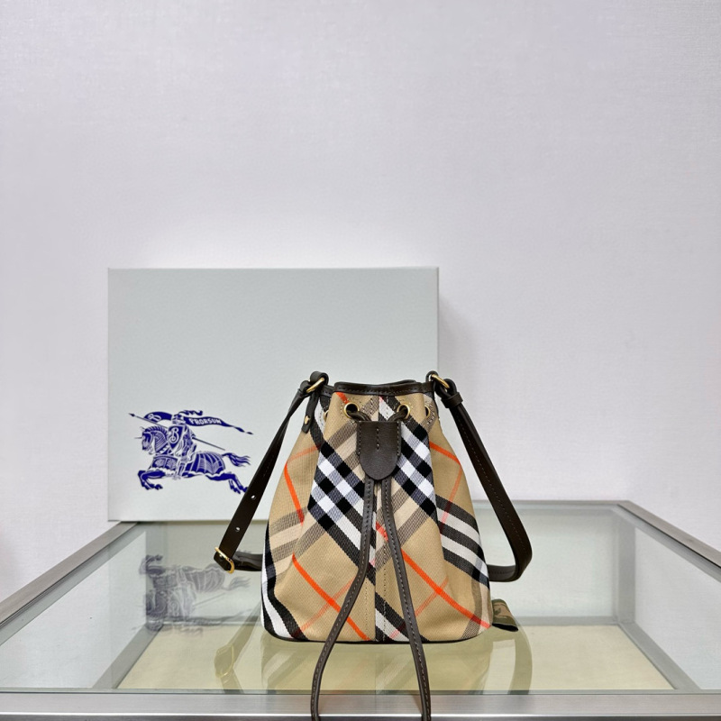 BURBERRY Classic plaid small bucket bag