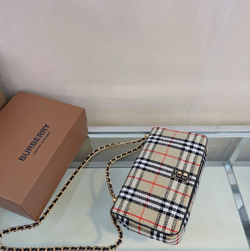 BURBERRY Vintage plaid Lola series large bag