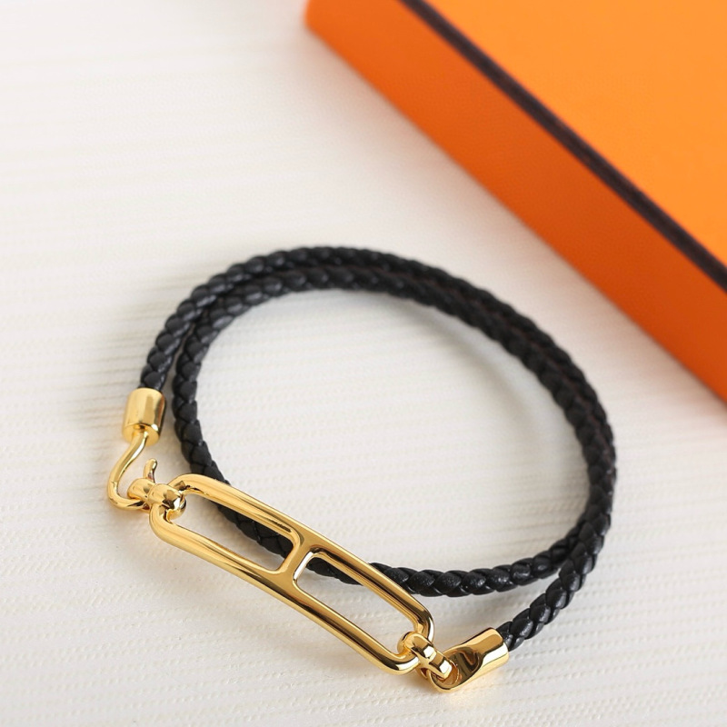 Hermes braided bracelet double loop