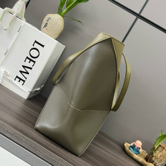 LOEWE Medium Puzzle Fold tote in shiny calfskin
