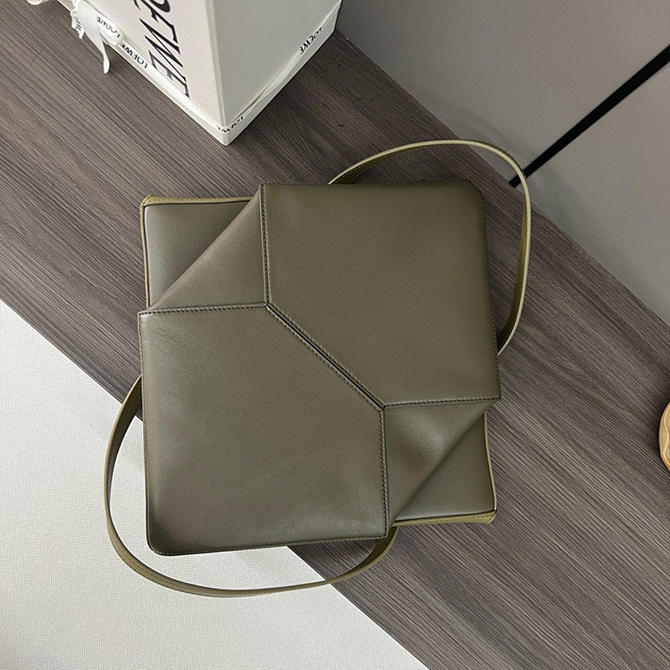 LOEWE Medium Puzzle Fold tote in shiny calfskin