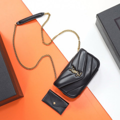 YSL LOULOU SMALL IN MATELASSÉ LAMBSKIN
