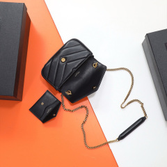 YSL LOULOU SMALL IN MATELASSÉ LAMBSKIN