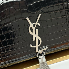 YSL KATE MEDIUM TASSEL IN CROCODILE-EMBOSSED LEATHER