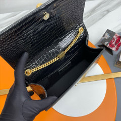 YSL KATE MEDIUM TASSEL IN CROCODILE-EMBOSSED LEATHER