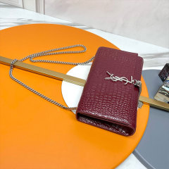 YSL KATE MEDIUM TASSEL IN CROCODILE-EMBOSSED LEATHER