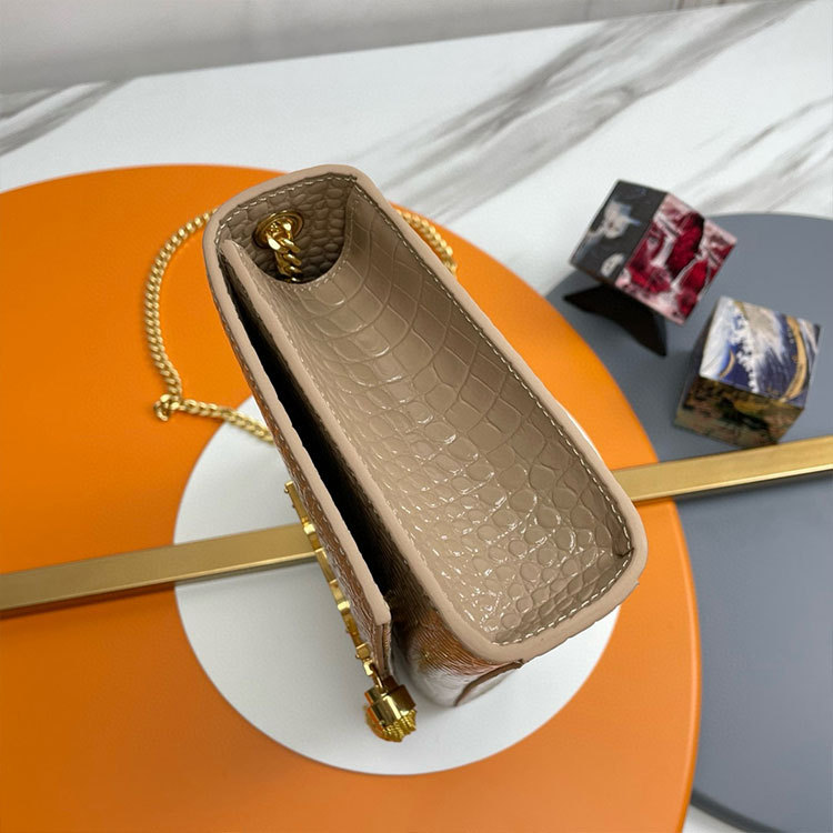 YSL KATE MEDIUM TASSEL IN CROCODILE-EMBOSSED LEATHER