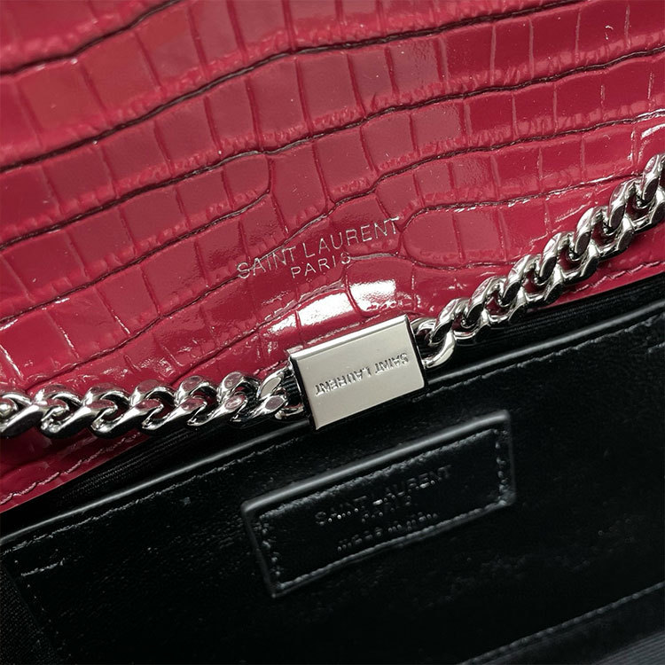 YSL KATE MEDIUM TASSEL IN CROCODILE-EMBOSSED LEATHER