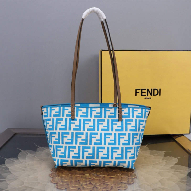FENDI Striped Roll Tote Bag